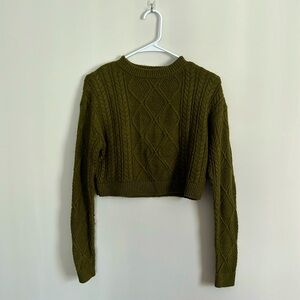 Crop Cable Knit Sweater